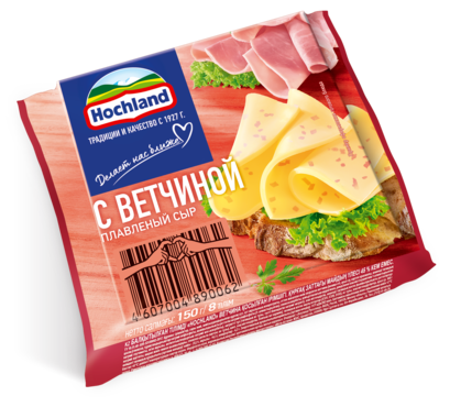 Плавленый сыр Hochland с ветчиной