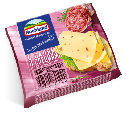Плавленый сыр Hochland с салями и специями